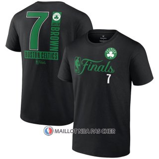 Maillot Manche Courte Boston Celtics Jaylen Brown 2024 NBA Finals Inbound Pass Noir