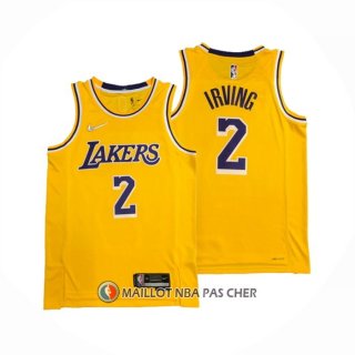 Maillot Los Angeles Lakers Kyrie Irving NO 2 75th Anniversary 2021-22 Jaune