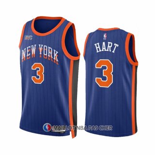 Maillot New York Knicks Josh Hart NO 3 Ville 2023-24 Bleu