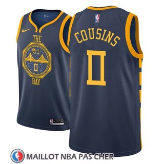 Maillot Golden State Warriors Demarcus Cousins No 0 Ciudad 2018-19 Bleu