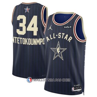 Maillot All Star 2024 Milwaukee Bucks Giannis Antetokounmpo NO 34 Bleu
