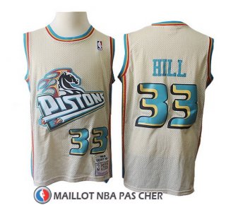 Maillot Pistons Grant Hill 33 Retro Crema