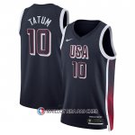 Maillot USA 2024 Jayson Tatum NO 10 Bleu