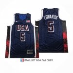 Maillot USA 2024 Anthony Edwards NO 5 Jeux Olympiques Bleu