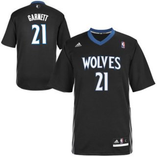 Maillot Manche Courte Timberwolves Garnett 21 Noir