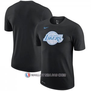 Maillot Manche Courte Los Angeles Lakers Ville Edition Noir