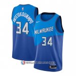Maillot Milwaukee Bucks Giannis Antetokounmpo Ville 2020-21 Bleu