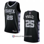 Maillot San Antonio Spurs Jakob Poeltl NO 25 Statement 2022-23 Noir