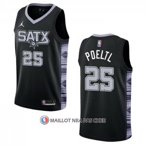 Maillot San Antonio Spurs Jakob Poeltl NO 25 Statement 2022-23 Noir