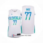 Maillot Slovenia Luka Doncic NO 77 Domicile Blanc