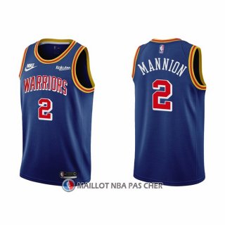 Maillot Golden State Warriors Nico Mannion NO 2 75th Anniversary Bleu