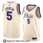 Maillot Philadelphia 76ers Amir Johnson No 5 Ciudad 2018 Crema