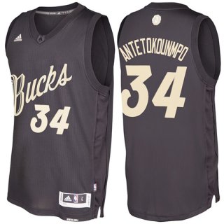 Maillot Navidad 2016 Giannis Antetokounmpo Bucks 34 Noir
