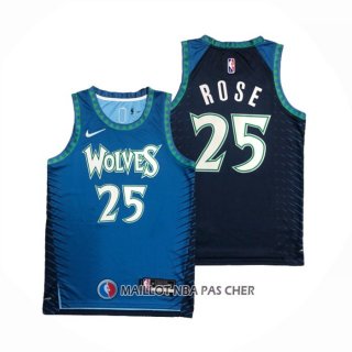 Maillot Minnesota Timberwolves Derrick Rose NO 25 Ville 2021-22 Bleu