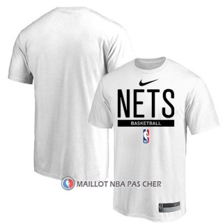 Maillot Manche Courte Brooklyn Nets Practice Performance 2022-23 Blanc