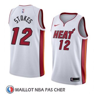 Maillot Miami Heat Jarnell Stokes No 12 Association 2018 Blanc