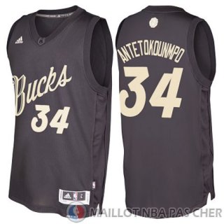 Maillot Antetokounmpo Milwaukee Bucks Noel #34 Noir