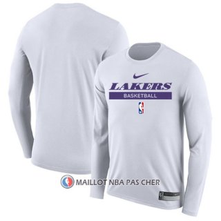 Maillot Manches Longues Los Angeles Lakers Practice Performance 2022-23 Blanc
