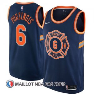 Maillot New York Knicks Porzingis 6 Ciudad 2017-18 Bleu