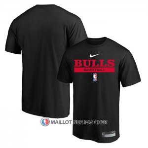 Maillot Manche Courte Chicago Bulls Practice Performance 2022-23 Noir
