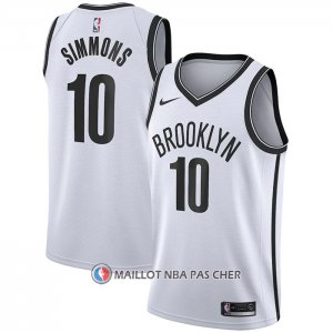 Maillot Brooklyn Nets Ben Simmons NO 10 Association 2020 Blanc