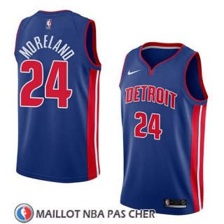Maillot Detroit Pistons Eric Moreland No 24 Icon 2018 Bleu