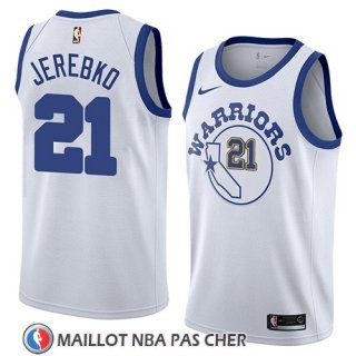 Maillot Golden State Warriors Jonas Jerebko No 21 Hardwood Classic 2018-19 Blanc
