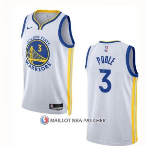 Maillot Golden State Warriors Jordan Poole NO 3 Association 2022-23 Blanc