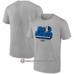 Maillot Manche Courte Dallas Mavericks 2024 NBA Playoffs Gris