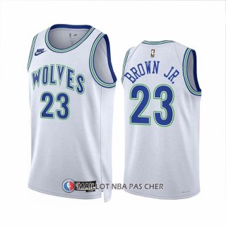 Maillot Minnesota Timberwolves Troy Brown JR. NO 23 Classic 2023-24 Blanc