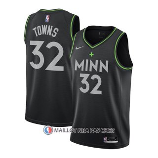 Maillot Minnesota Timberwolves Karl-Anthony Towns Ville 2020-21 Noir