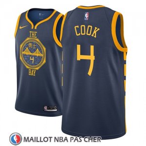 Maillot Golden State Warriors Quinn Cook No 4 Ciudad 2018-19 Bleu