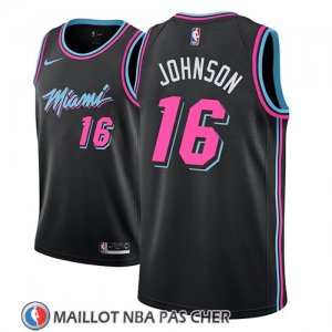 Maillot Miami Heat James Johnson No 16 Ciudad 2018-19 Noir