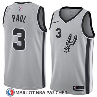 Maillot San Antonio Spurs Brandon Paul No 3 Statement 2018 Gris