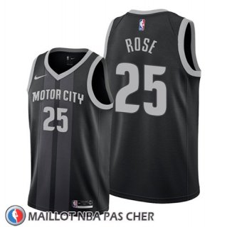 Maillot Detroit Pistons Derrick Rose Ville Noir