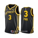 Maillot Golden State Warriors Chris Paul NO 3 Ville 2023-24 Noir