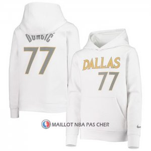 Veste a Capuche Dallas Mavericks Luka Doncic Blanc