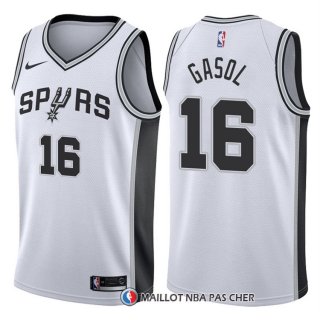 Maillot Authentique San Antonio Spurs Gasol 2017-18 16 Blanc