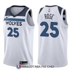 Maillot Minnesota Timberwolves Derrick Rose Association 25 2017-18 Blanc