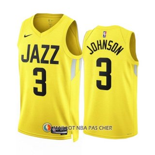 Maillot Utah Jazz Stanley Johnson NO 3 Icon 2022-23 Jaune