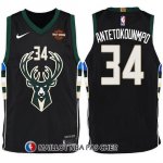 Maillot Milwaukee Bucks Giannis Antetokounmpo 34 2017-18 Noir