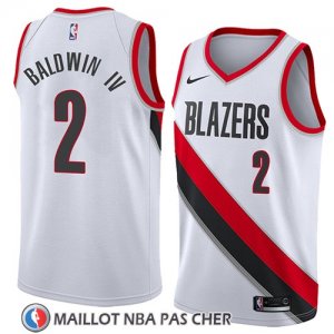 Maillot Portland Trail Blazers Wade Baldwin Iv No 2 Association 2018 Blanc