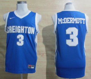 Maillot McDermott Creighton Bluejays #3 Bleu