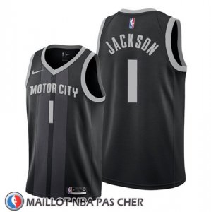 Maillot Detroit Pistons Reggie Jackson Ville Edition Noir