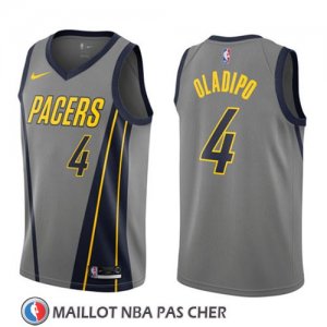 Maillot Indiana Pacers Victor Oladipo No 4 Ciudad 2018 Gris