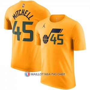 Maillot Manche Courte Utah Jazz Donovan Mitchell Statement Jaune
