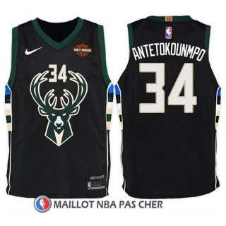 Maillot Enfant Milwaukee Bucks Giannis Antetokounmpo Statement Harlry 2017-18 34 Noir