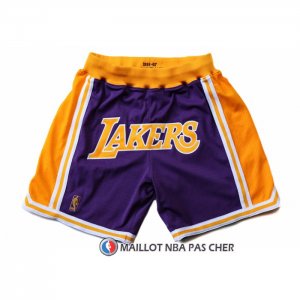 Short Los Angeles Lakers Jaune Volet