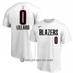 Maillot Manche Courte Portland Trail Blazers Damian Lillard Blanc