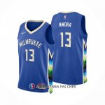 Maillot Milwaukee Bucks Jordan Nwora NO 13 Ville 2022-23 Bleu